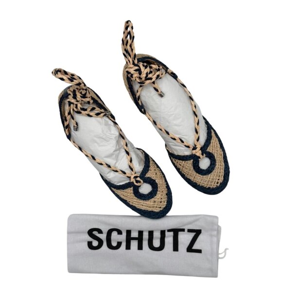 Schutz Jessel Flat Espadrille Sandals in Perla Nautico Blue NIB – Size 8 - Picture 10 of 10